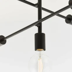 Studio 5 Light Semi Flush Black Ceiling Light