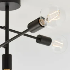 Studio 5 Light Semi Flush Black Ceiling Light