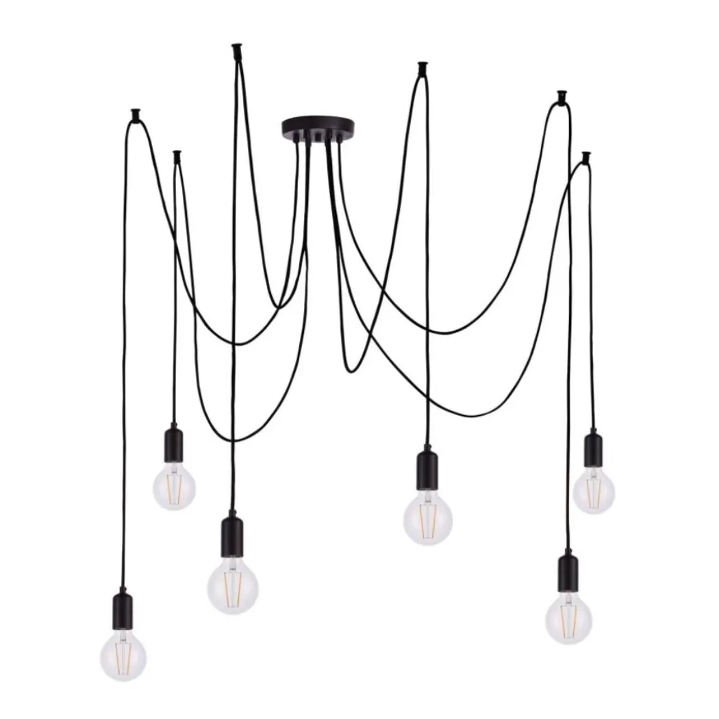Studio 6-Light Matte Black Pendant Ceiling Light