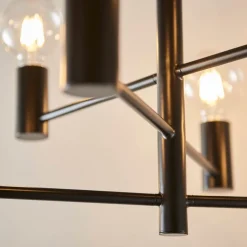 Studio 6-Light Matte Black Semi Flush Ceiling Light