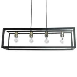 Sully 4 Light Matte Black Ceiling Pendant Bar