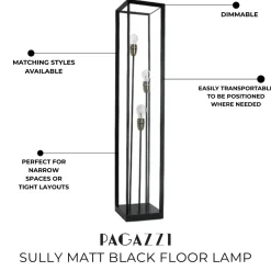 Sully Matt Black Floor Lamp