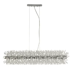 Sunburst 16 Light Polished Chrome & Glass Ceiling Pendant Bar