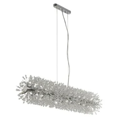 Sunburst 16 Light Polished Chrome & Glass Ceiling Pendant Bar