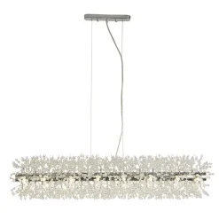 Sunburst 16 Light Polished Chrome & Glass Ceiling Pendant Bar