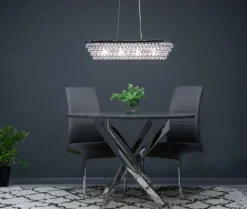 Susanna 4 Light Polished Chrome & Jewel Bead Linear Ceiling Pendant