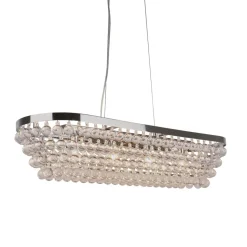 Susanna 4 Light Polished Chrome & Jewel Bead Linear Ceiling Pendant