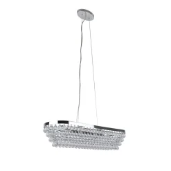 Susanna 4 Light Polished Chrome & Jewel Bead Linear Ceiling Pendant