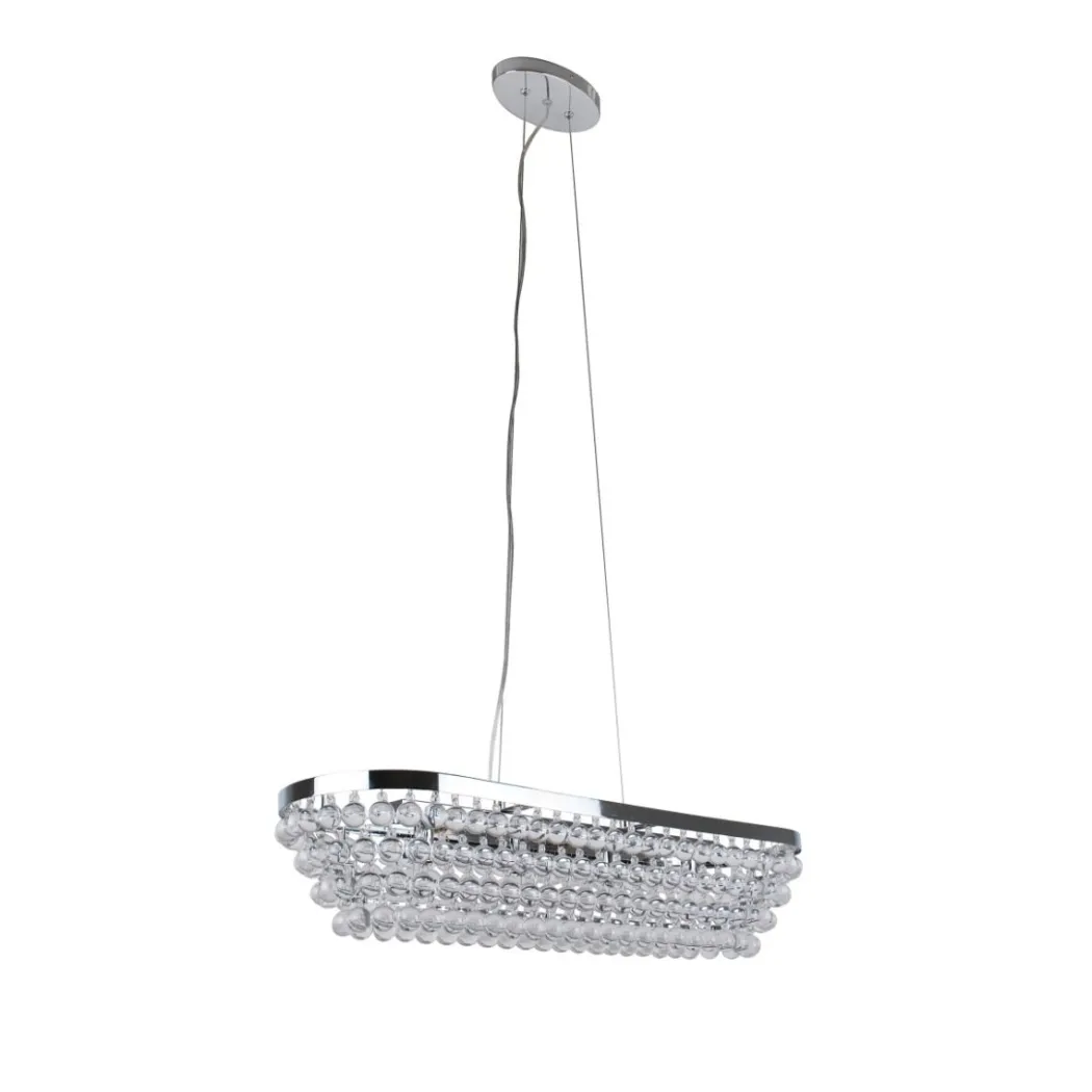 Susanna 4 Light Polished Chrome & Jewel Bead Linear Ceiling Pendant