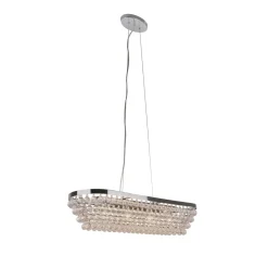 Susanna 4 Light Polished Chrome & Jewel Bead Linear Ceiling Pendant