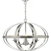 Symbol 6 Light Ceiling Light Satin Chrome