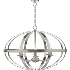 Symbol 6 Light Ceiling Light Satin Chrome