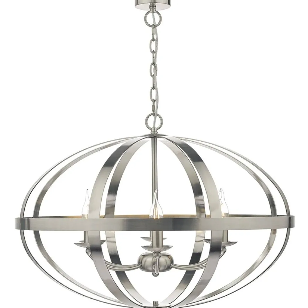 Symbol 6 Light Ceiling Light Satin Chrome