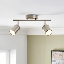 Talbot 2-Light Brushed Nickel Spotlight Bar