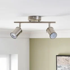 Talbot 2-Light Brushed Nickel Spotlight Bar