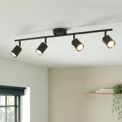 Talbot Matte Black 4-Spot Bar