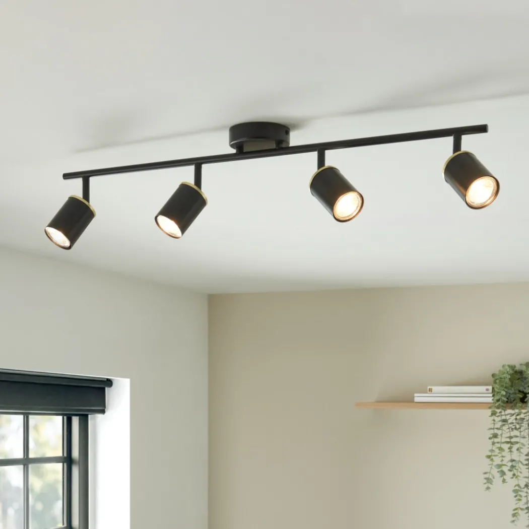 Talbot Matte Black 4-Spot Bar