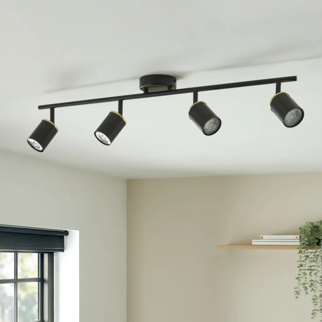 Talbot Matte Black 4-Spot Bar