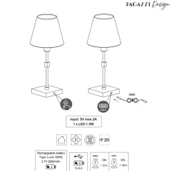 Taliah Antique Brass Rechargeable Table Lamp