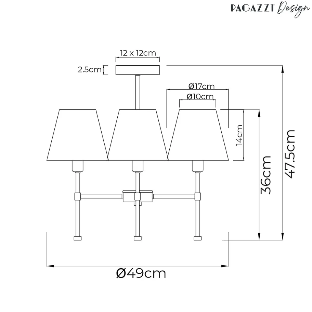Taliah 3-Light Antique Brass Semi-Flush Ceiling Light