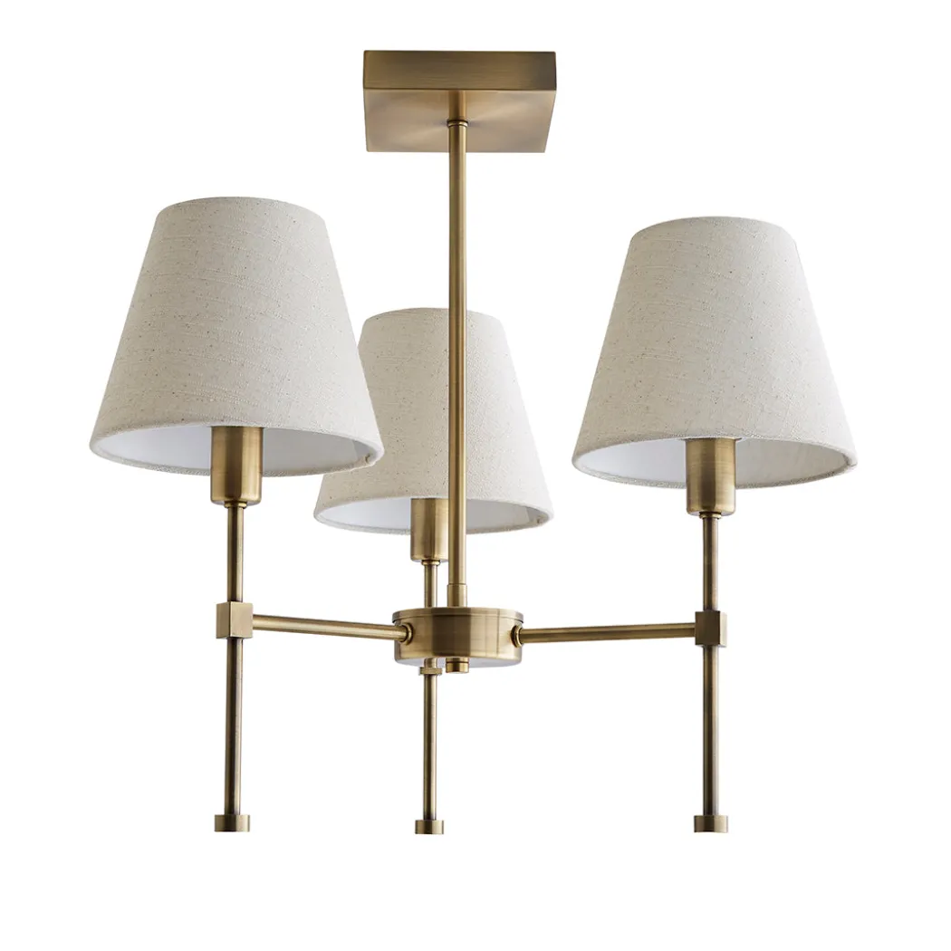 Taliah 3-Light Antique Brass Semi-Flush Ceiling Light