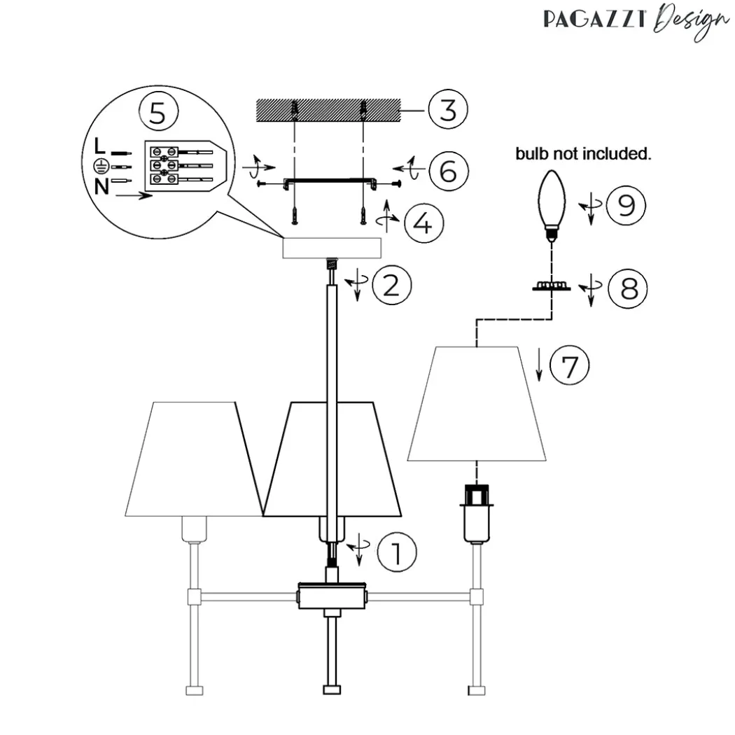Taliah 3-Light Antique Brass Semi-Flush Ceiling Light