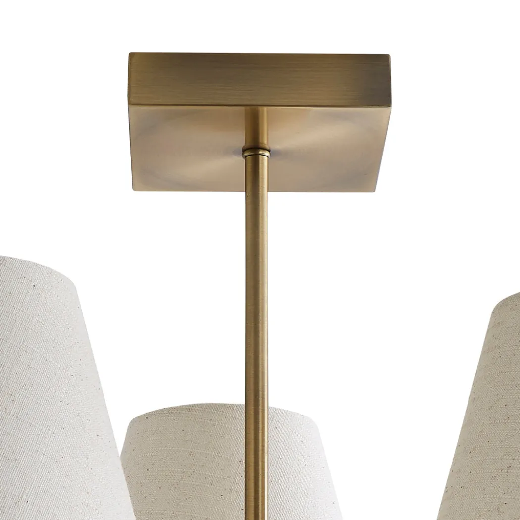 Taliah 3-Light Antique Brass Semi-Flush Ceiling Light