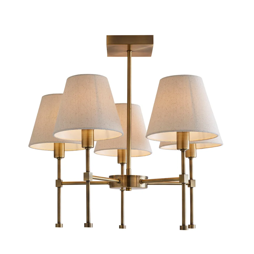 Taliah 5-Light Antique Brass Semi-Flush Ceiling Light