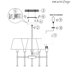 Taliah 5-Light Antique Brass Semi-Flush Ceiling Light