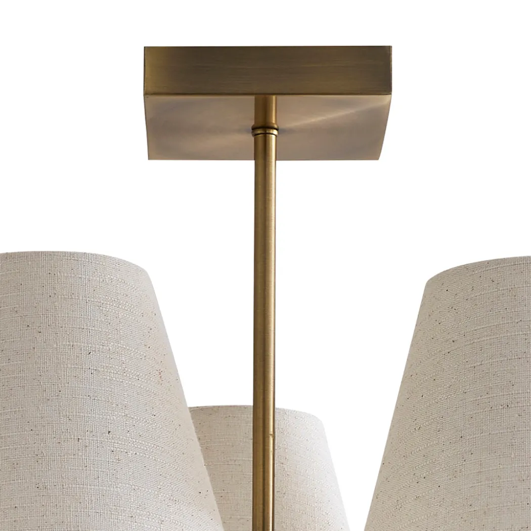 Taliah 5-Light Antique Brass Semi-Flush Ceiling Light