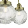 Tamara 3 Semi Flush Antique Brass Ceiling Light IP44