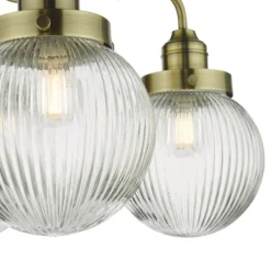Tamara 3 Semi Flush Antique Brass Ceiling Light IP44