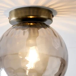 Tamara Antique Brass Flush Ceiling Light