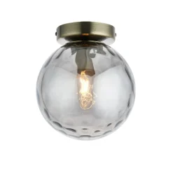 Tamara Antique Brass Flush Ceiling Light