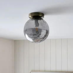Tamara Antique Brass Flush Ceiling Light