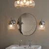 Tamara IP44 Ribbed Glass Polished Chrome Wall Light