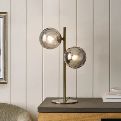 Tamara 2-Light Antique Brass Table Lamp