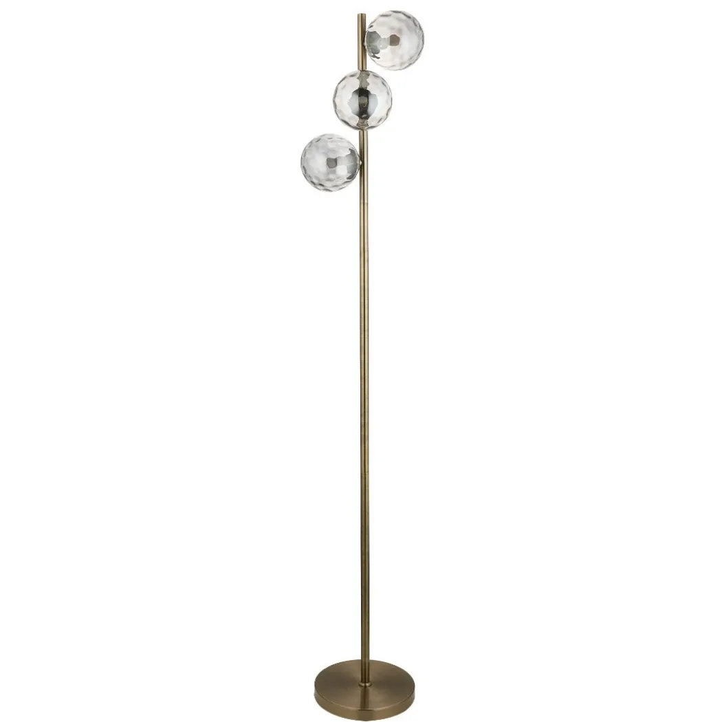 Tamara 3-Light Antique Brass Floor Lamp