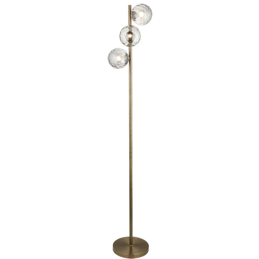 Tamara 3-Light Antique Brass Floor Lamp