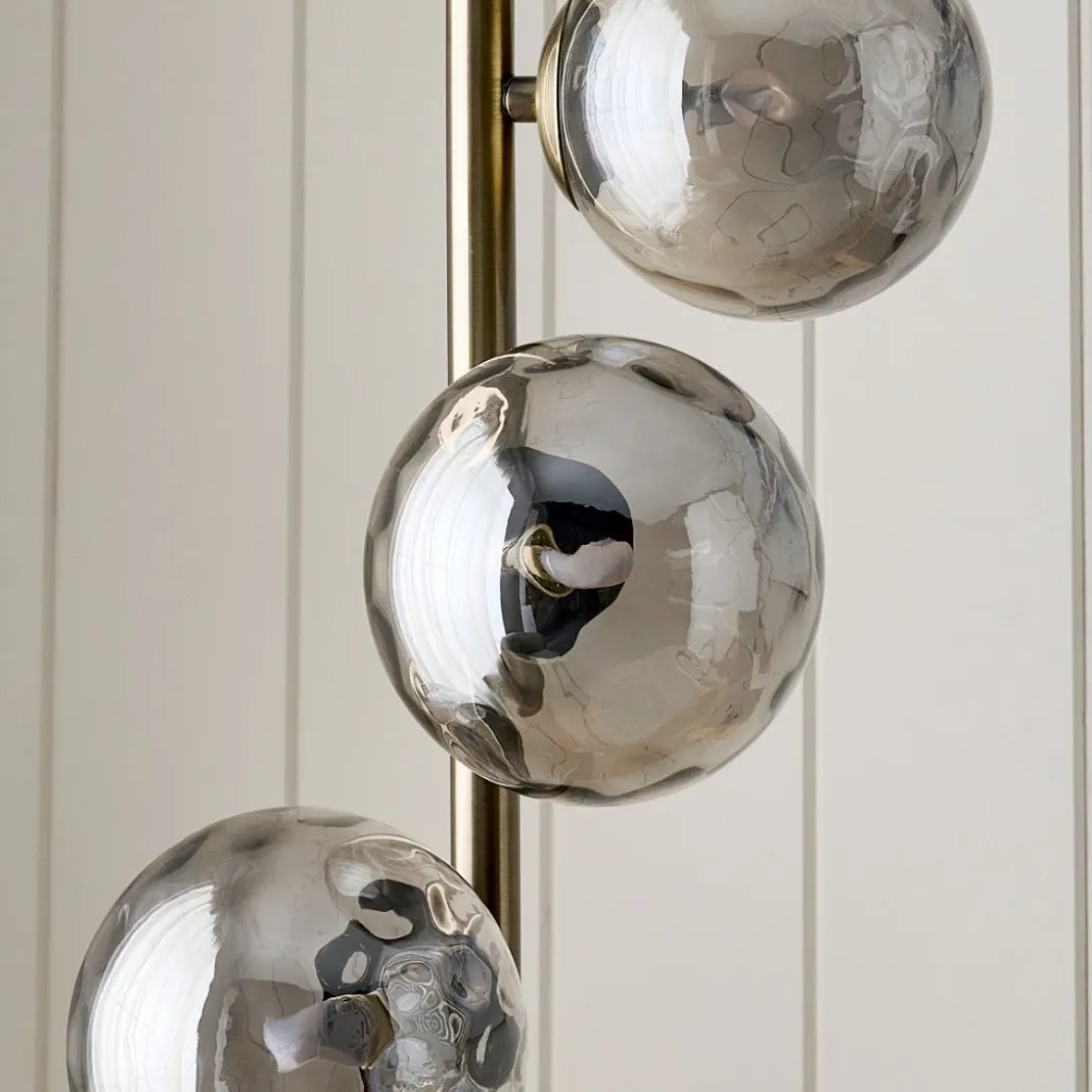 Tamara 3-Light Antique Brass Floor Lamp