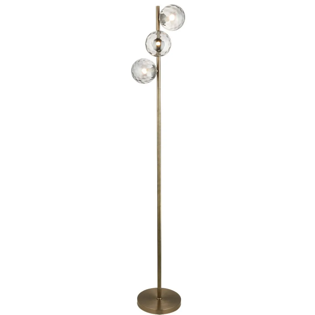 Tamara 3-Light Antique Brass Floor Lamp