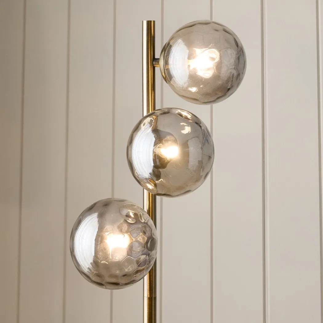 Tamara 3-Light Antique Brass Floor Lamp
