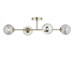 Tamara 4-Light Antique Brass Semi-Flush Ceiling Light