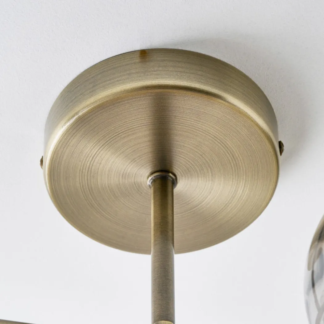 Tamara 4-Light Antique Brass Semi-Flush Ceiling Light