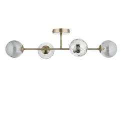 Tamara 4-Light Antique Brass Semi-Flush Ceiling Light
