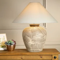 Tangier Cream & Brown Ceramic Table Lamp