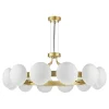 Tauri 12 Light Gold & Opal Glass Pendant Ceiling Light