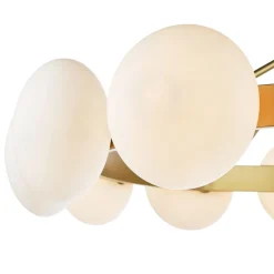 Tauri 12 Light Gold & Opal Glass Pendant Ceiling Light