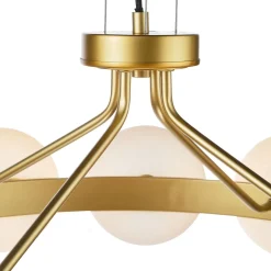 Tauri 12 Light Gold & Opal Glass Pendant Ceiling Light
