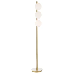 Tauri 3 Light Gold & Opal Glass Floor Lamp
